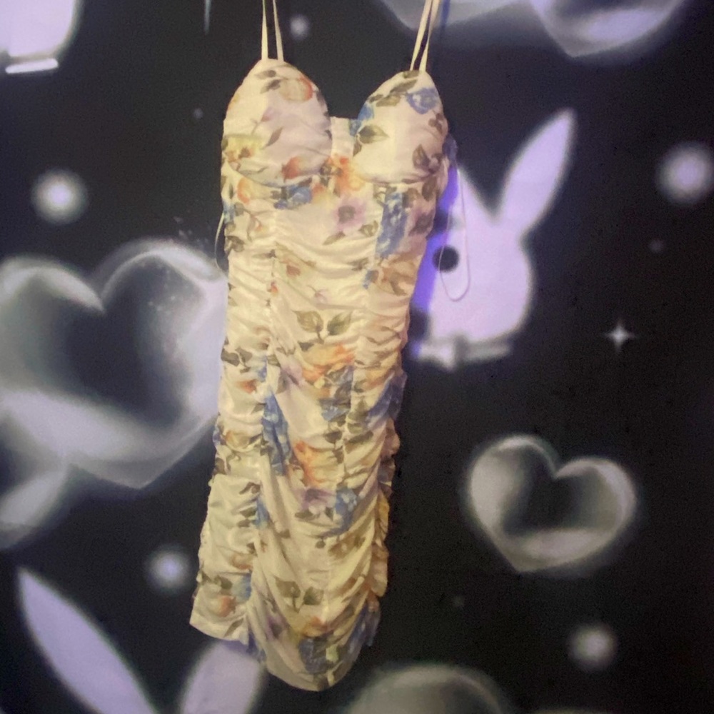Feeling floral mini ruched dress fashion nova